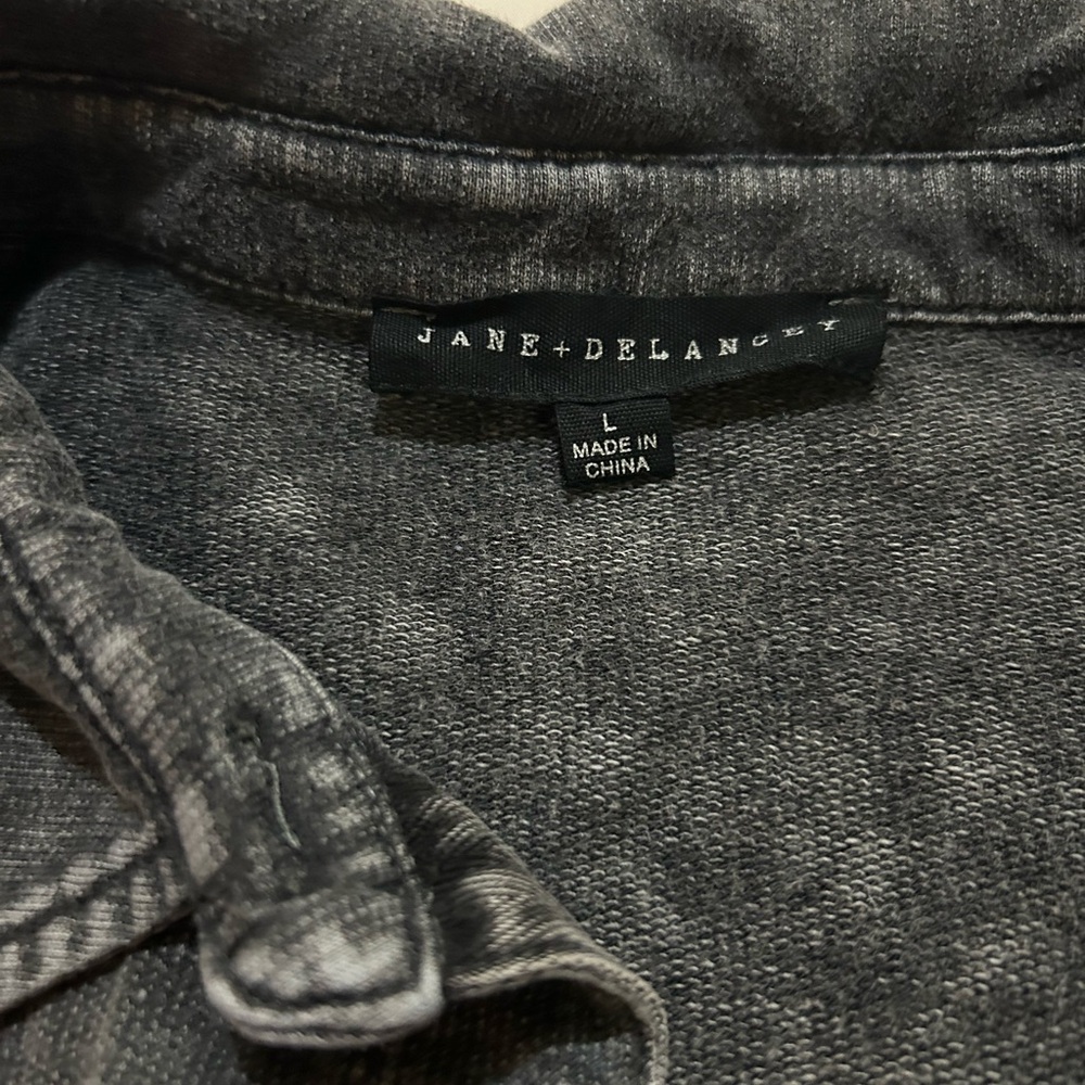 Black Lightweight Shirt Jacket with Distressed Finish - Picture 4 of 6